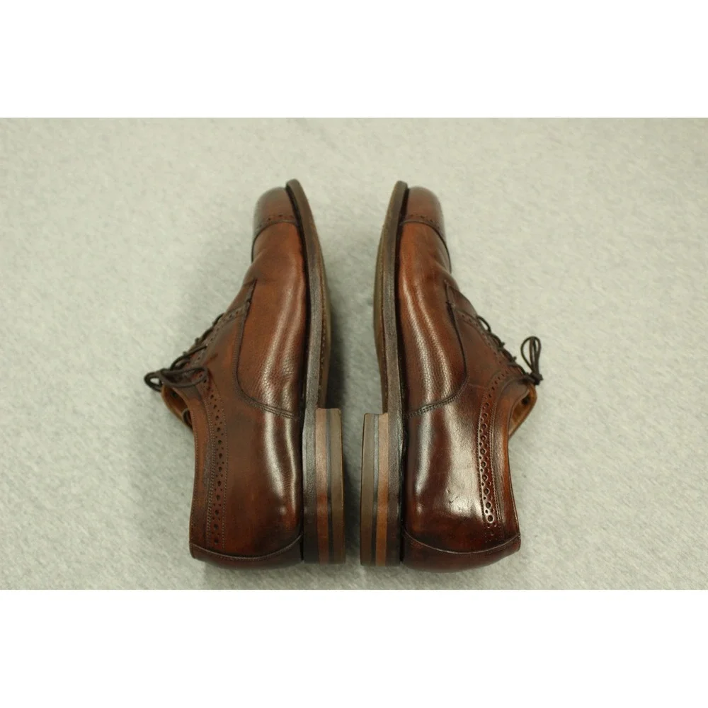 Johnston & Murphy Shoes Mens 8 Brown‎ Cap Toe Oxford Brogue Dress 24-8130